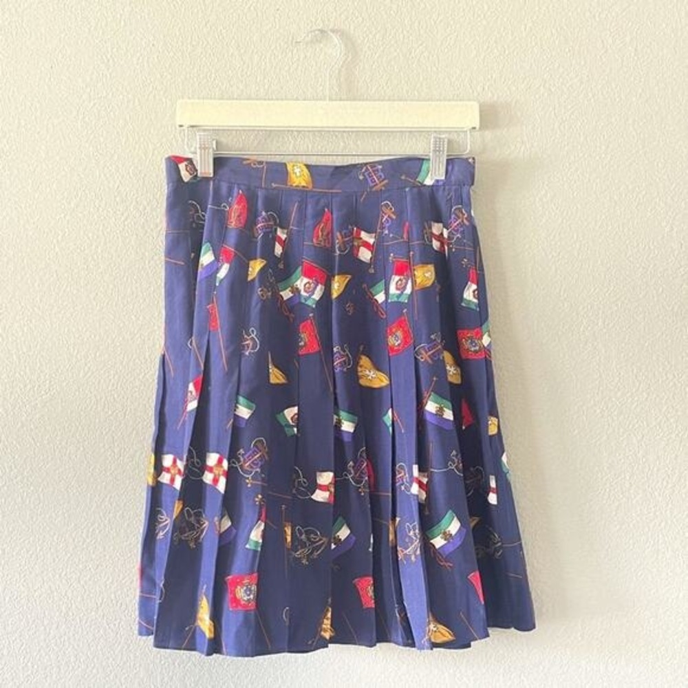 Vintage Ann Taylor Studio Silk Pleated Skirt